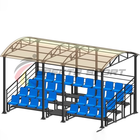 Купить Трибуна для зрителей 4 ряда на 34 места с навесом и перилами в Шахуньи 